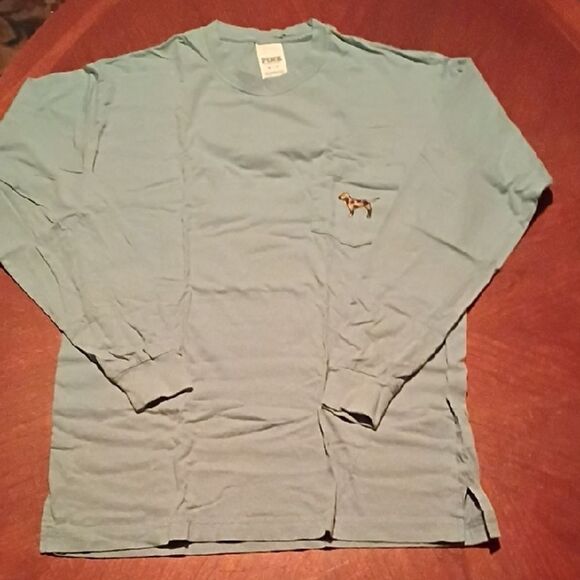 PINK Victoria's Secret Light Blue Shirt - Size: XS   (1042) - Picture 1 of 5